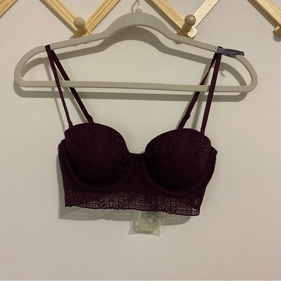 NWT Aerie The Audrey Maroon Balconnette Bra size 32C - Picture 1 of 7
